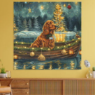 Irish Red Setter Weihnachtsfest Reise Leinwanddruck