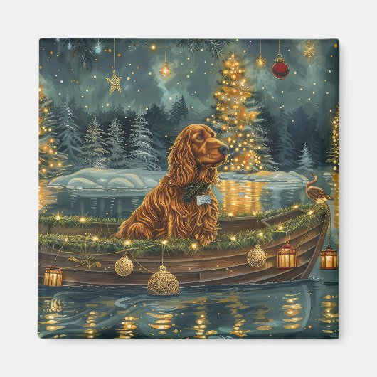 Irish Red Setter Weihnachtsfest Reise Magnet (Vorne)