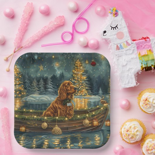 Irish Red Setter Weihnachtsfest Reise Pappteller (Party)