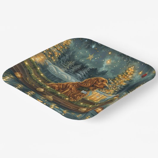 Irish Red Setter Weihnachtsfest Reise Pappteller (Gewinkelt)