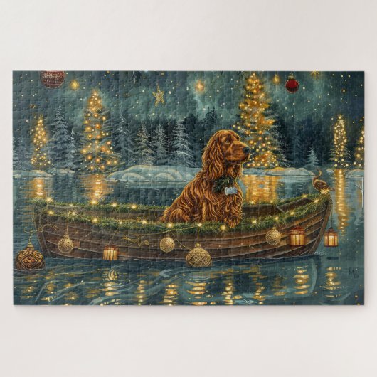 Irish Red Setter Weihnachtsfest Reise Puzzle (Horizontal)