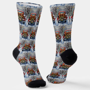 Irish Red Setter Weihnachtsroter LKW Feiertag Socken