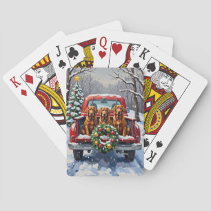 Irish Red Setter Weihnachtsroter LKW Feiertag Spielkarten