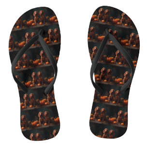 Irish Red Setter Welppy Autumn Delight Pumpkin Badesandalen