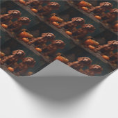 Irish Red Setter Welppy Autumn Delight Pumpkin Geschenkpapier (Ecke)