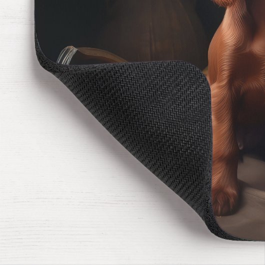 Irish Red Setter Welppy Autumn Delight Pumpkin Mousepad (Ecke)