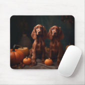 Irish Red Setter Welppy Autumn Delight Pumpkin Mousepad (Mit Mouse)