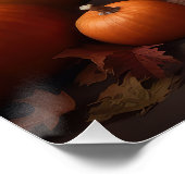 Irish Red Setter Welppy Autumn Delight Pumpkin Poster (Ecke)