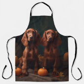 Irish Red Setter Welppy Autumn Delight Pumpkin Schürze (Vorderseite)