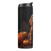 Irish Red Setter Welppy Autumn Delight Pumpkin Thermosbecher (Nach links gedreht)