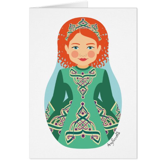 Irish Redhead Dancer Matryoshka Card (Vorne)