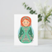 Irish Redhead Dancer Matryoshka Postcard Postkarte (Stehend Vorderseite)