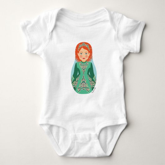 Irish Redhead Matryoshka Baby Strampler (Vorderseite)