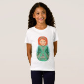Irish Redhead Matryoshka Girls' T - Shirt (Vorne ganz)