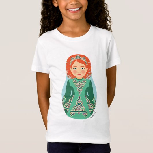 Irish Redhead Matryoshka Girls' T - Shirt (Vorderseite)