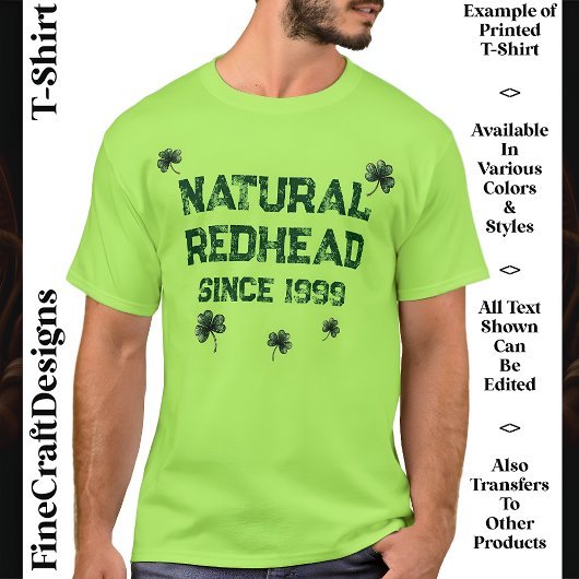 Irish Redhead, Red Hair, Custom, 06 Novelty Party T-Shirt