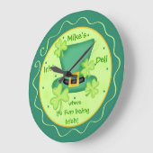 Irish Restaurant Pub St Patricks Celebration Große Wanduhr (Winkel)