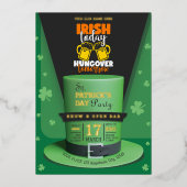 Irish Retro Modern St Patrick's Day Party Open Bar Folieneinladung (Vorderseite)