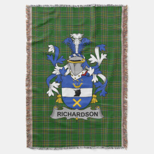 Irish Richardson Coat of Arms Familienwappen Irlan Decke