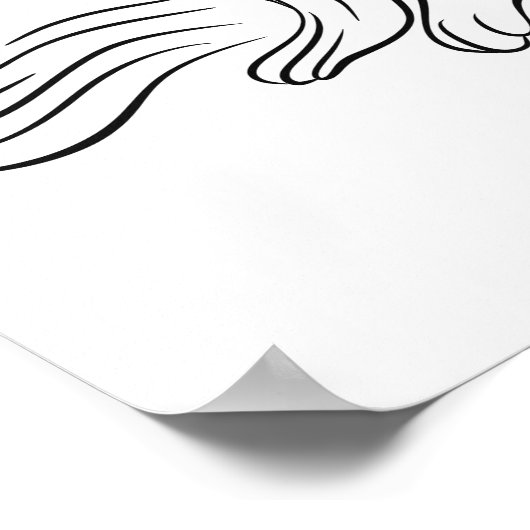 Irish River Otter Line Art Poster (Ecke)