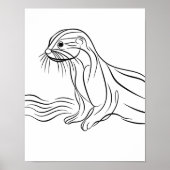 Irish River Otter Line Art Poster (Vorne)