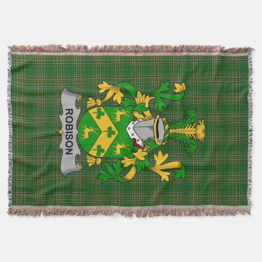 Irish Robison oder Robinson Coat of Arms Family Cr Decke (Vorderseite)