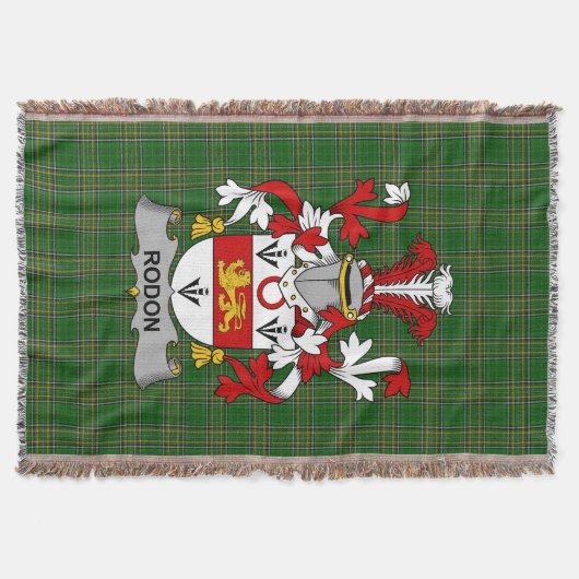 Irish Rodon oder Rodden Coat of Arms Familienwappe Decke (Vorderseite)