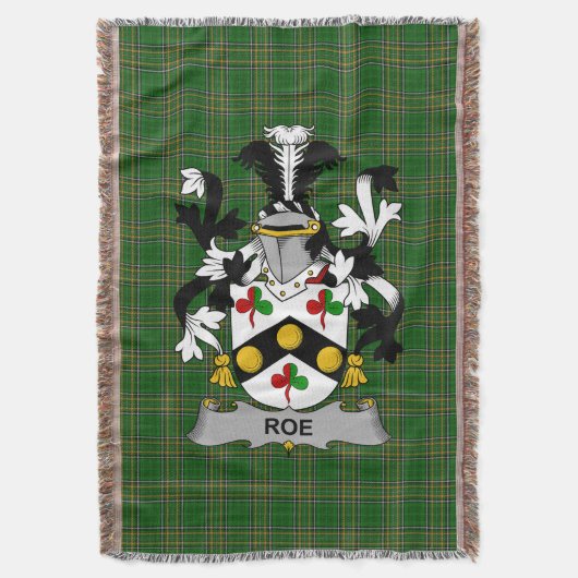 Irish Roe Coat of Arms Familienwappen Irland Decke (Vorderseite Vertikal)