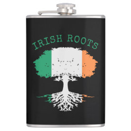 Irish Roots Family Tree Flachmann