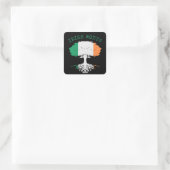 Irish Roots Family Tree Quadratischer Aufkleber (Tasche)