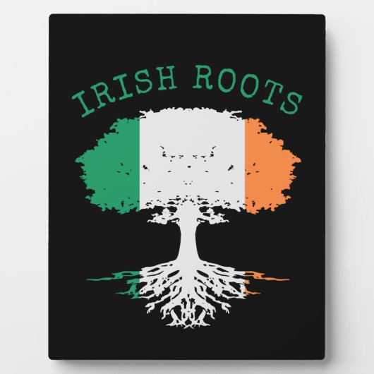 Irish Roots Family Tree Tabletop Fotoplatte (Vorderseite)