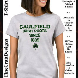 Irish Roots, Genes, DNA, Name & Datum, Kleeblatt,  T-Shirt