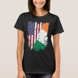 Irish Roots Halb American Flag Ireland Flag T-Shirt