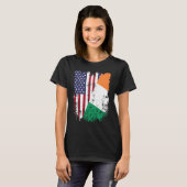 Irish Roots Halb American Flag Ireland Flag T-Shirt (Vorne ganz)