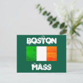Irish Roots in Boston MA – Bold Flag Graphic Postkarte (Stehend Vorderseite)