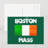 Irish Roots in Boston MA – Bold Flag Graphic Postkarte (Vorne/Hinten)