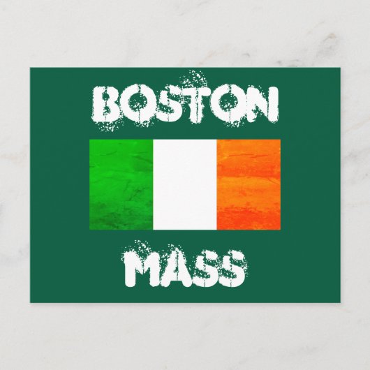 Irish Roots in Boston MA – Bold Flag Graphic Postkarte (Vorderseite)