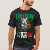 Irish Roots Mexicus Wings St Patricks Day T-Shirt (Vorderseite)