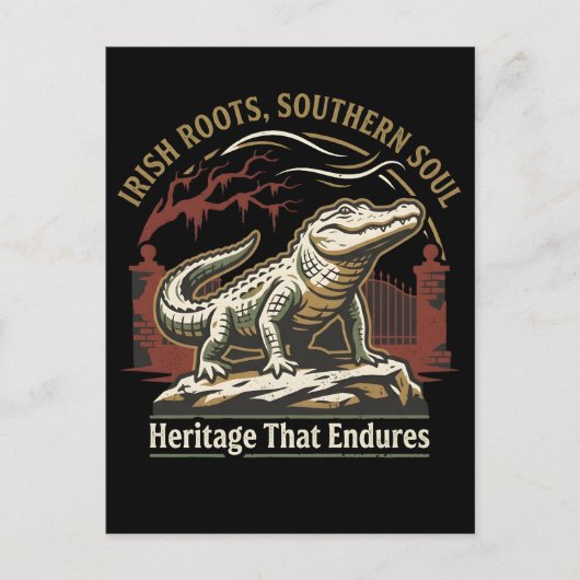 Irish Roots Southern Soul Alligator Postkarte (Vorderseite)