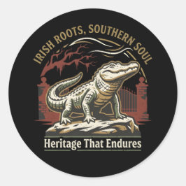 Irish Roots Southern Soul Alligator Runder Aufkleber