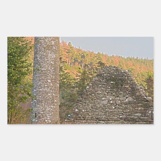 Irish Round Towers Rechteckiger Aufkleber (Vorderseite)