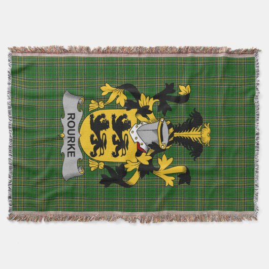 Irish Rourke oder O_Rourke Coat of Arms Family Cre Decke (Vorderseite)