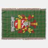 Irish Rush Coat of Arms Familienwappen Irland Decke (Vorderseite)