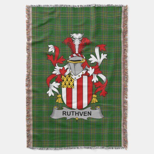 Irish Ruthven Coat of Arms Familienwappen Irland Decke (Vorderseite Vertikal)
