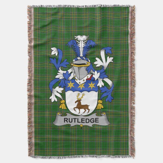 Irish Rutledge Coat of Arms Familienwappen Irland Decke (Vorderseite Vertikal)