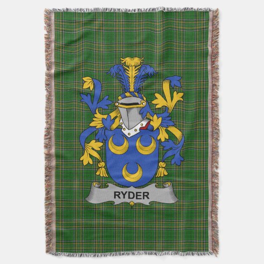 Irish Ryder Coat of Arms Familienwappen Irland Decke (Vorderseite Vertikal)