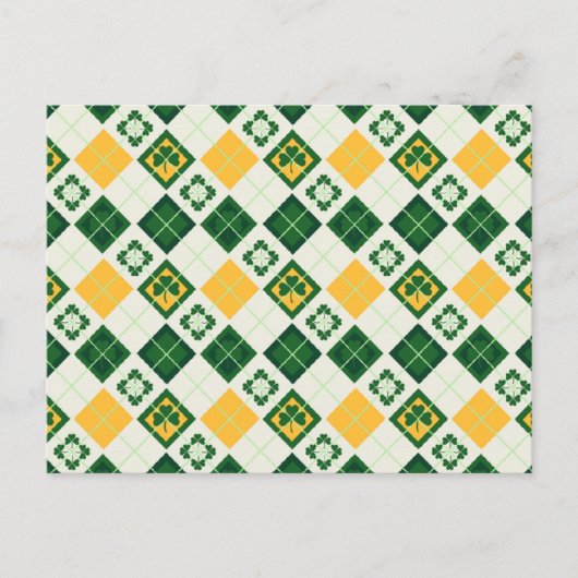 Irish Saint Patrick's Day Muster Postkarte (Vorderseite)