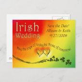 Irish Save the Date Wedding Postcard Ankündigungspostkarte (Vorne/Hinten)