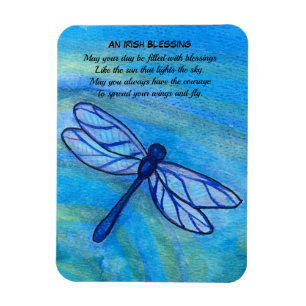 Irish Segen Brave Blue Dragonfly Inspiration Magnet