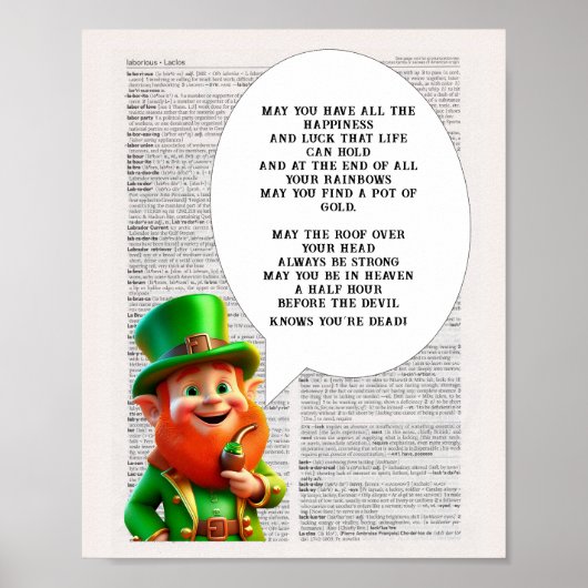 Irish Segen das Dach über dem Kopf Poster (Vorne)